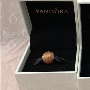 Rose Gold Glitter Ball Charm item #706327EN145